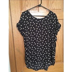 Pleione patterned black blouse